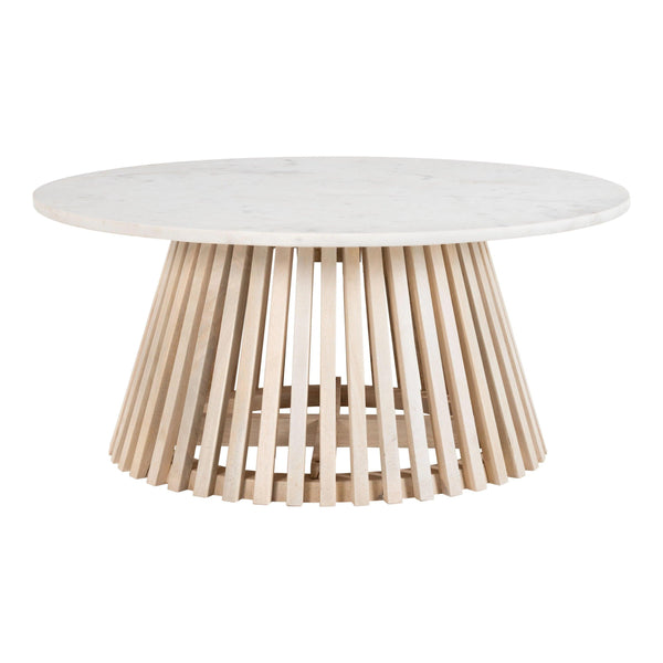 Mazara Coffee Table White & Natural Coffee Tables LOOMLAN By Zuo Modern