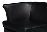 Mcmillan Distilled Wood and Leather Black Sofa Sofas & Loveseats LOOMLAN By Sarreid