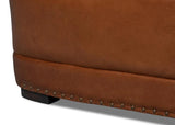 Mcmillan Distilled Wood and Leather Brown Sofa Sofas & Loveseats LOOMLAN By Sarreid