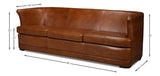 Mcmillan Distilled Wood and Leather Brown Sofa Sofas & Loveseats LOOMLAN By Sarreid