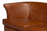 Mcmillan Distilled Wood and Leather Brown Sofa Sofas & Loveseats LOOMLAN By Sarreid