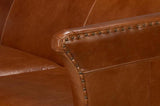 Mcmillan Distilled Wood and Leather Brown Sofa Sofas & Loveseats LOOMLAN By Sarreid