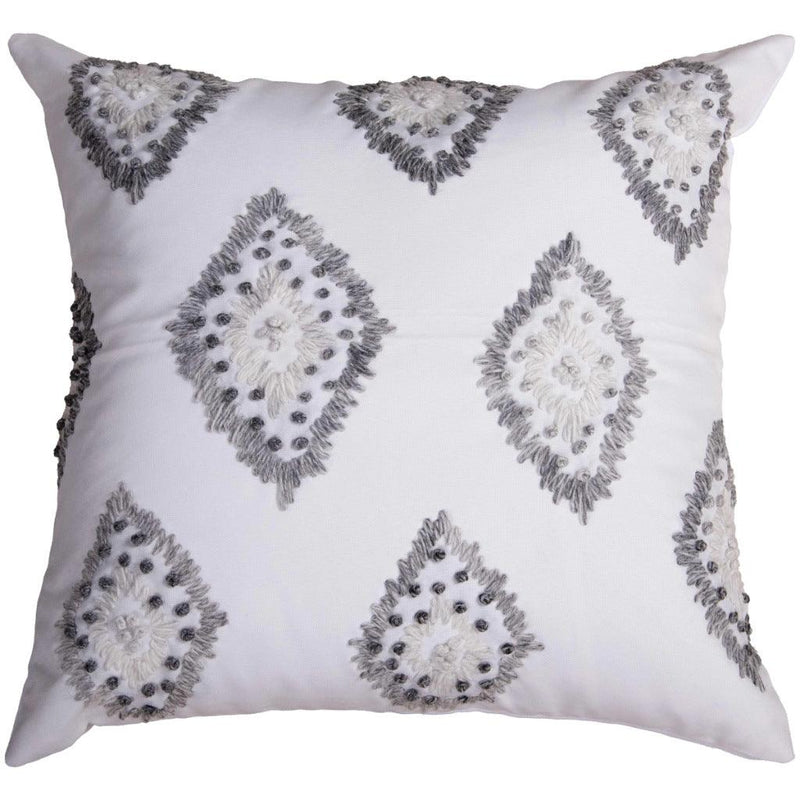 Medallion Ivory Outdoor Throw Pillows