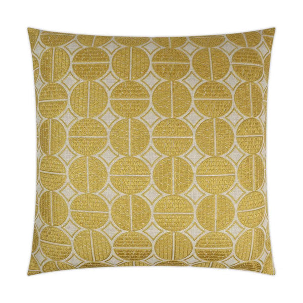 Medallions Mustard Yellow Throw Pillow With Insert Throw Pillows LOOMLAN By D.V. Kap