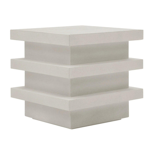 Meditation Community Building Block Tall - White Outdoor Accent Table Outdoor Side Tables LOOMLAN By Seasonal Living