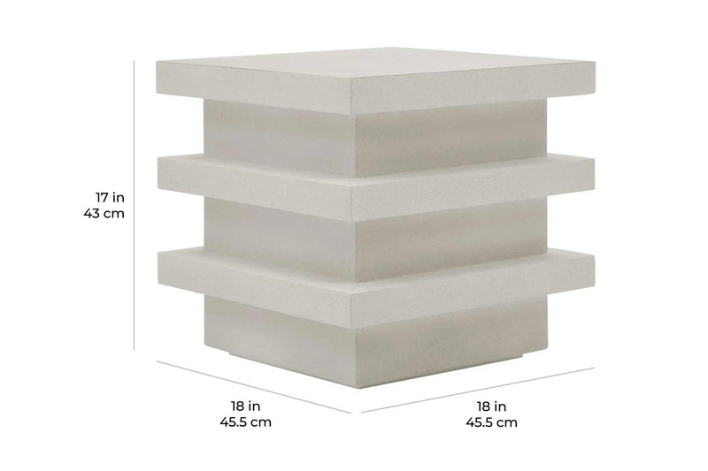 Meditation Community Building Block Tall - White Outdoor Accent Table Outdoor Side Tables LOOMLAN By Seasonal Living