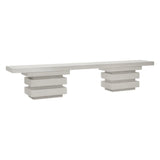 Meditation Rectangle Bench - White Outdoor Bench Outdoor Benches LOOMLAN By Seasonal Living