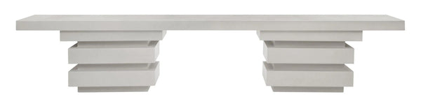 Meditation Rectangle Bench - White Outdoor Bench Outdoor Benches LOOMLAN By Seasonal Living