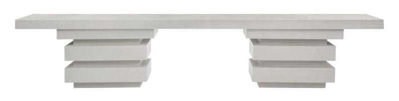 Meditation Rectangle Bench - White Outdoor Bench Outdoor Benches LOOMLAN By Seasonal Living