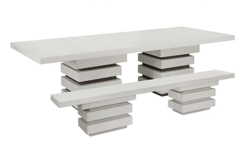 Meditation Rectangle Dining Table - White Outdoor Dining Table Outdoor Dining Tables LOOMLAN By Seasonal Living