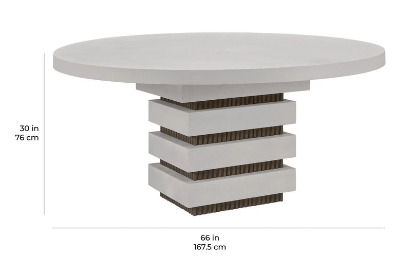 Meditation Round Dining Table - White Outdoor Dining Table Outdoor Dining Tables LOOMLAN By Seasonal Living