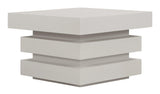 Meditation Square Accent Table - White Outdoor End Table Outdoor Side Tables LOOMLAN By Seasonal Living