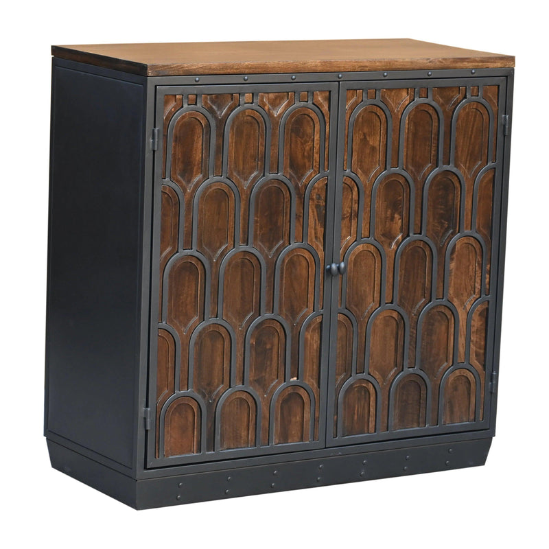 Medrano Wood Brown 2 Door Cabinet Accent Cabinets LOOMLAN By LOOMLAN