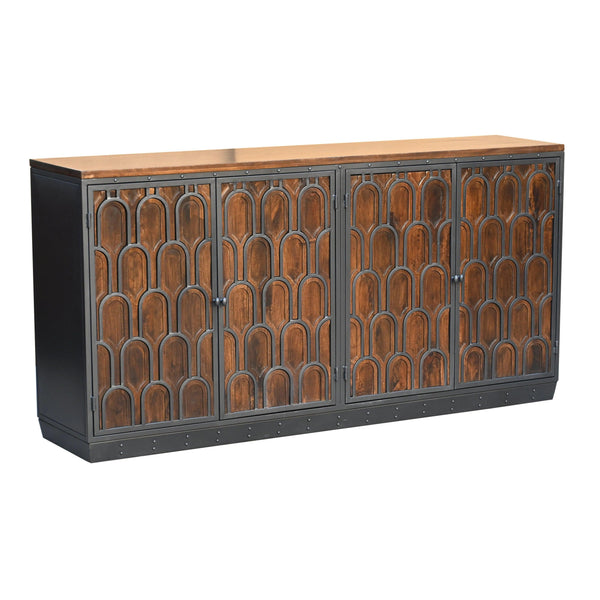 Medrano Wood Brown 4 Door Sideboard Sideboards LOOMLAN By LOOMLAN