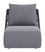 Mekan Gray Armless Accent Chair Outdoor Accent Chairs LOOMLAN By Zuo Modern