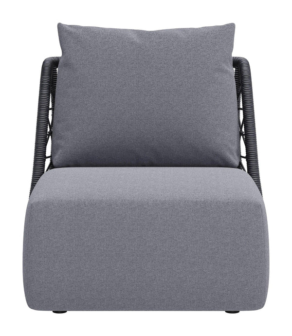 Mekan Gray Armless Accent Chair Outdoor Accent Chairs LOOMLAN By Zuo Modern