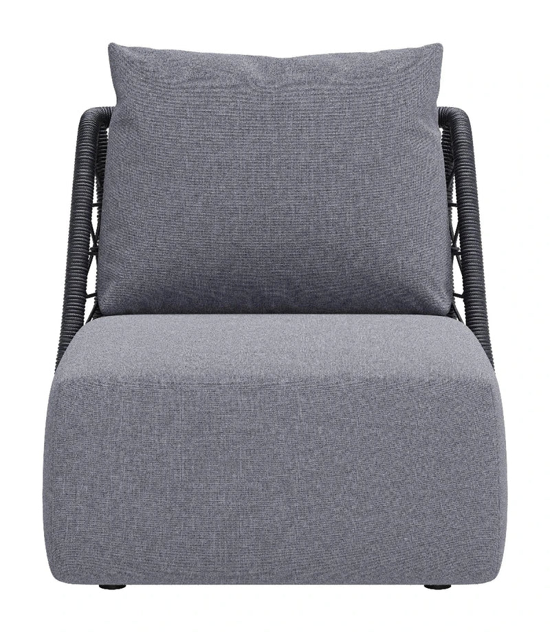 Mekan Gray Armless Accent Chair Outdoor Accent Chairs LOOMLAN By Zuo Modern