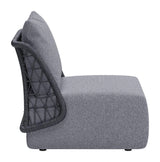 Mekan Gray Armless Accent Chair Outdoor Accent Chairs LOOMLAN By Zuo Modern