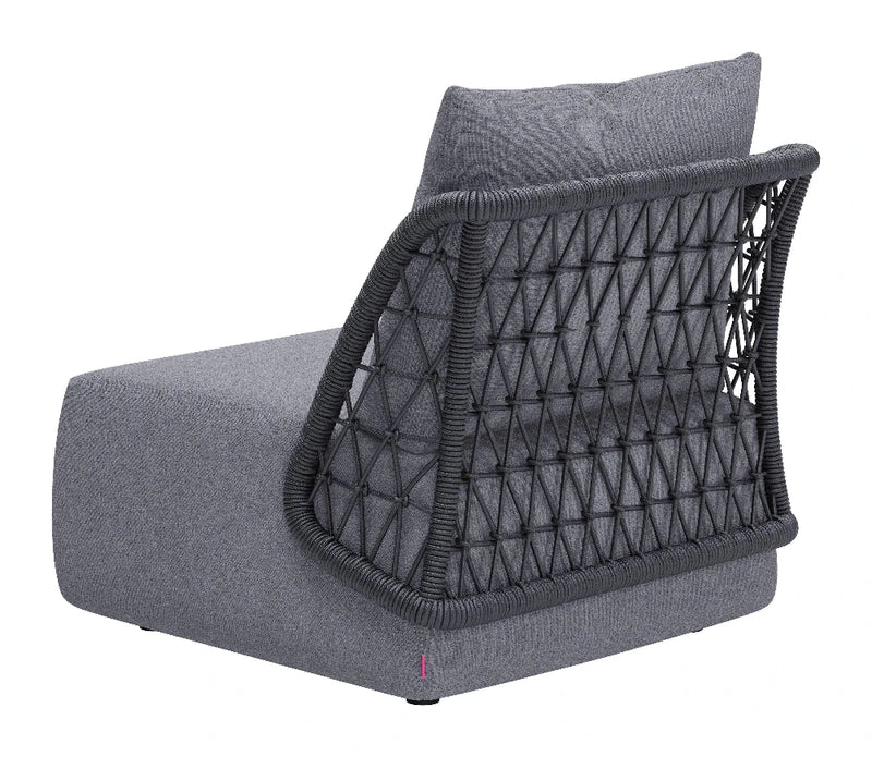 Mekan Gray Armless Accent Chair Outdoor Accent Chairs LOOMLAN By Zuo Modern