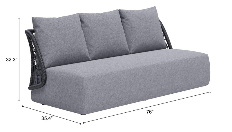 Mekan Gray Sofa Outdoor Sofas & Loveseats LOOMLAN By Zuo Modern