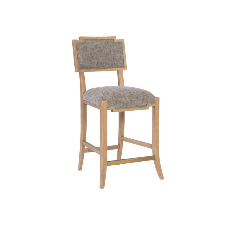 Melanie Blonde Wood and Brass Brown Counter Stool Counter Stools LOOMLAN By Currey & Co