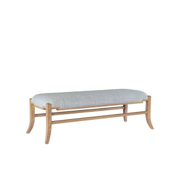 Melanie Wood Brown Blonde Bench Dining Benches LOOMLAN By Currey & Co