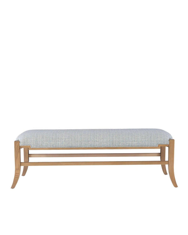 Melanie Wood Brown Blonde Bench Dining Benches LOOMLAN By Currey & Co