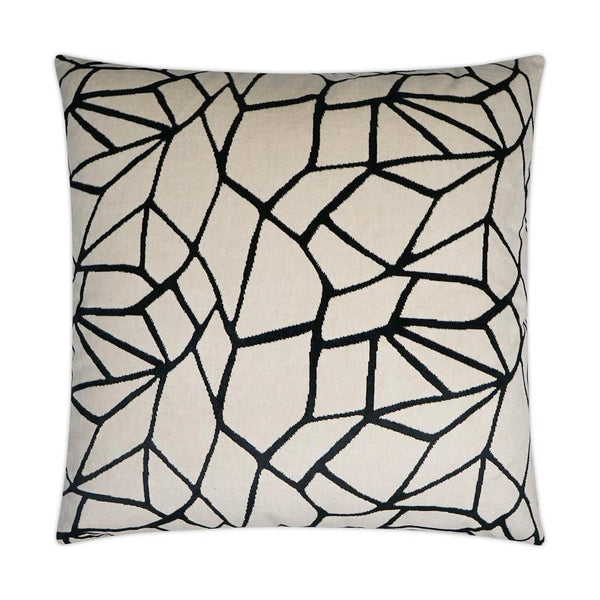 Melawi Abstract Black Ivory Large Throw Pillow With Insert Throw Pillows LOOMLAN By D.V. Kap