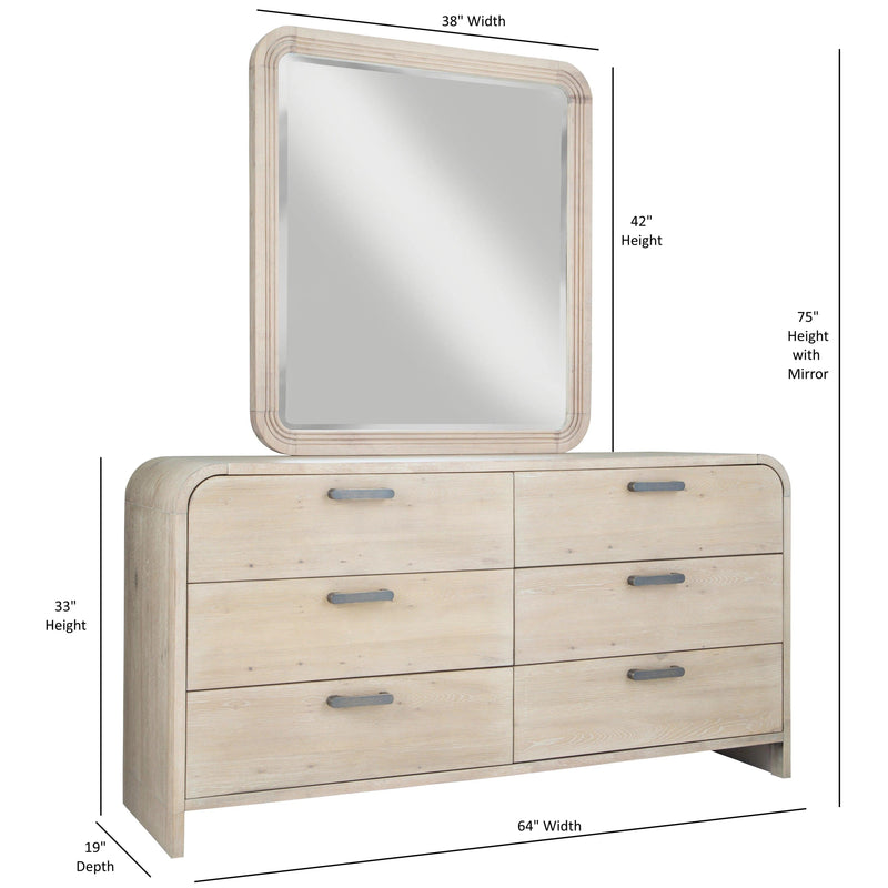 Melia 6-drawer Dresser and Mirror Dressers LOOMLAN By Panama Jack