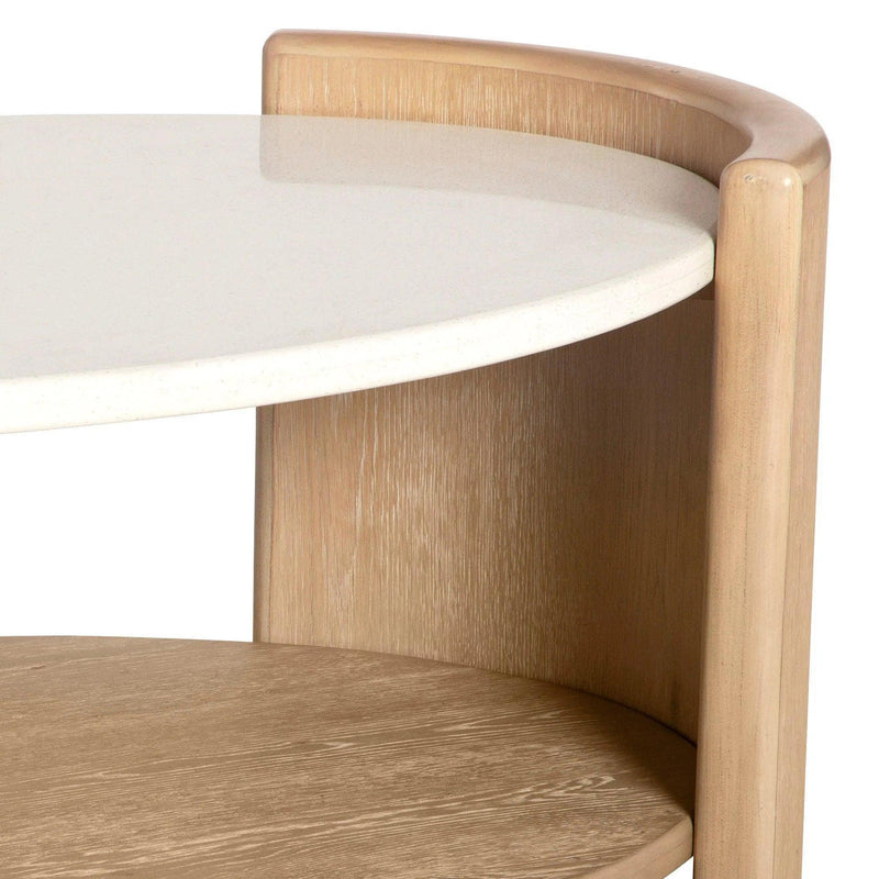 Melia Oval Cocktail Table with Quartz Top and Casters Coffee Tables LOOMLAN By Panama Jack