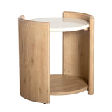 Melia Round End Table with Quartz Top Side Tables LOOMLAN By Panama Jack