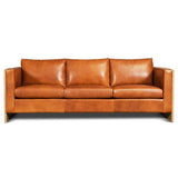 Mendenhall Premium Leather Sofa with Wood Frame Sofas & Loveseats LOOMLAN By One For Victory