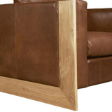 Mendenhall Premium Leather Sofa with Wood Frame Sofas & Loveseats LOOMLAN By One For Victory