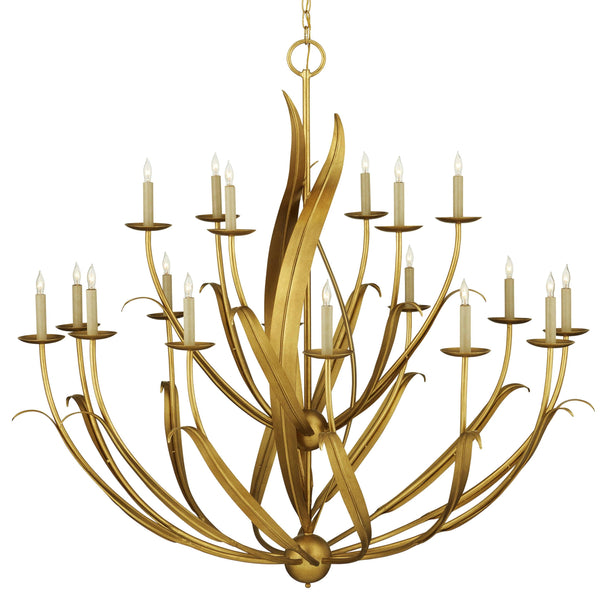 Menefee Large Gold Chandelier Chandeliers LOOMLAN By Currey & Co