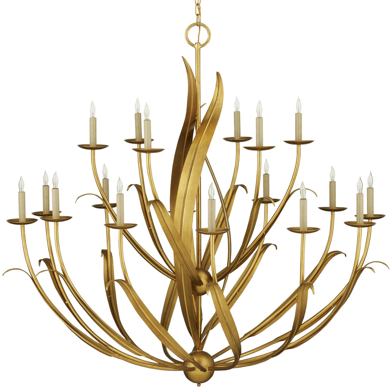 Menefee Large Gold Chandelier Chandeliers LOOMLAN By Currey & Co