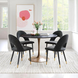 Menlo Velvet Upholstered Armless Dining Chair (Set Of 2)