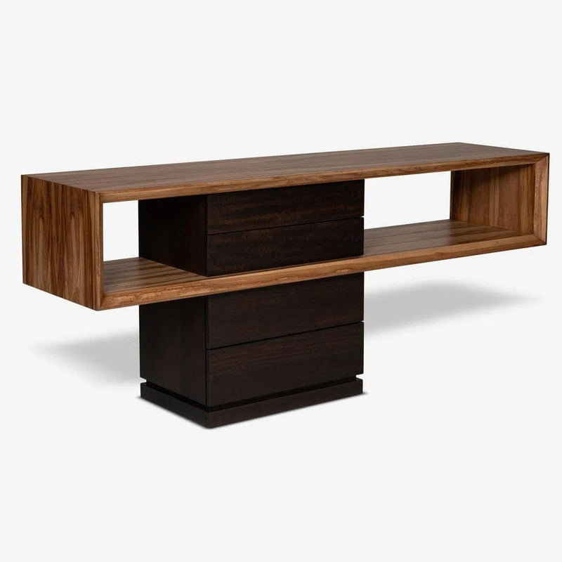 Mensa Smoked Eucalyptus Top Wooden Console Table Console Tables LOOMLAN By Urbia