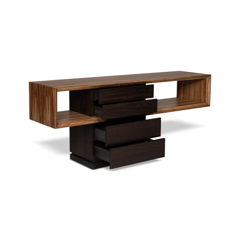 Mensa Smoked Eucalyptus Top Wooden Console Table Console Tables LOOMLAN By Urbia