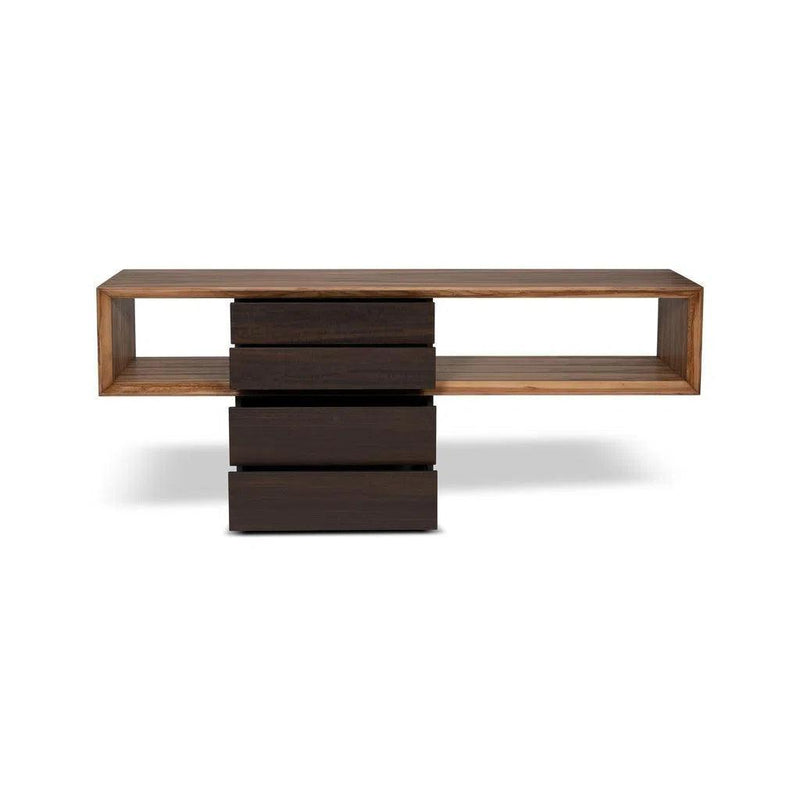 Mensa Smoked Eucalyptus Top Wooden Console Table Console Tables LOOMLAN By Urbia