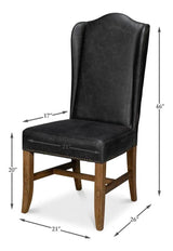 Mercado High Back Leather Upholstered Armless Dining Chair (Set Of 2)