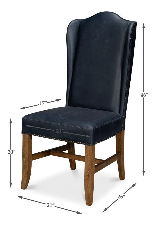 Mercado High Back Leather Upholstered Armless Dining Chair (Set Of 2)