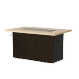 Mesa 52" Rectangular Fire Table with Light Travertine Top Lloyd Flanders Outdoor Fire Tables LOOMLAN By Lloyd Flanders