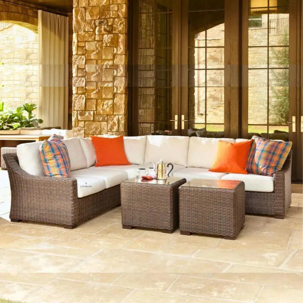 Mesa Left Arm Loveseat Premium Wicker Furniture Lloyd Flanders Outdoor Modulars LOOMLAN By Lloyd Flanders