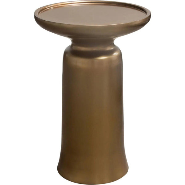 Mesa Round Pedestal Accent Table in Gold Finish Side Tables LOOMLAN By Diamond Sofa