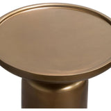 Mesa Round Pedestal Accent Table in Gold Finish Side Tables LOOMLAN By Diamond Sofa