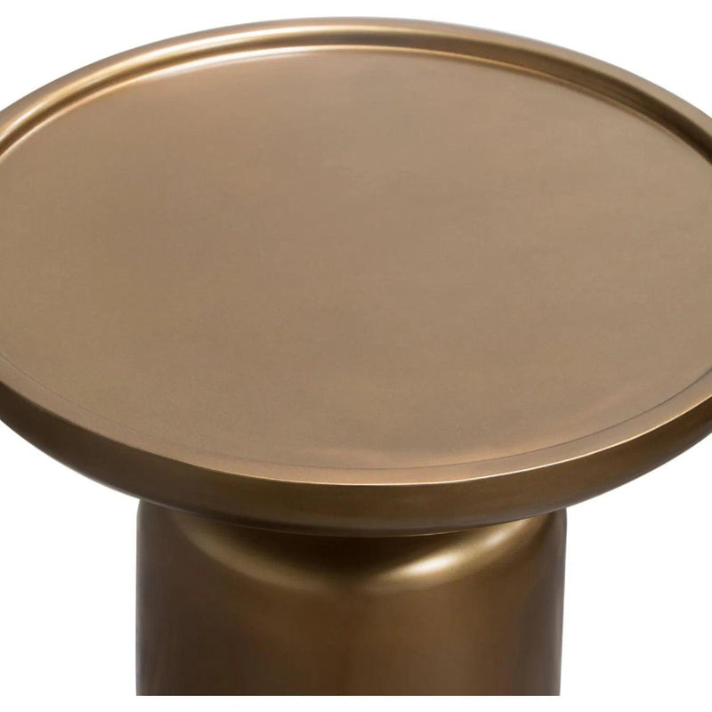 Mesa Round Pedestal Accent Table in Gold Finish Side Tables LOOMLAN By Diamond Sofa