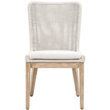 Mesh Dining Chair Set of 2 White Rope & Mahogany Wood Dining Chairs LOOMLAN By Essentials For Living