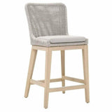 Mesh Outdoor Rope Counter Stool Taupe Rope Teak Wood Outdoor Counter Stools LOOMLAN By Essentials For Living