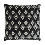 Meta Ebony Black Throw Pillow With Insert Throw Pillows LOOMLAN By D.V. Kap