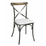 Metal Crossback Leather Armless Dining Chair (Set Of 2)